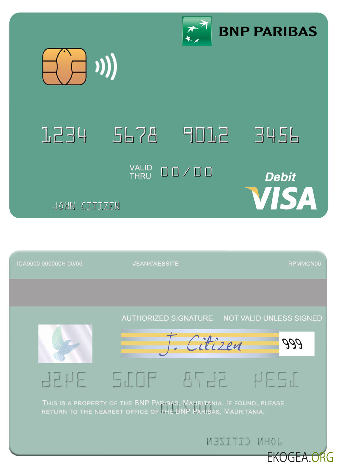 Carte de débit visa BNP Paribas Mauritanie